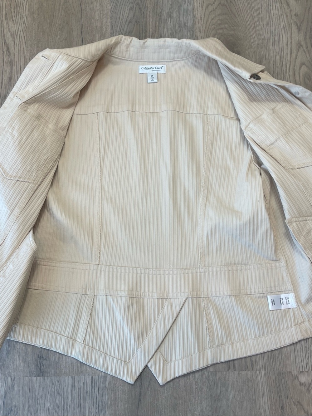 Coldwater Creek Cream Ribbed Textured Top - Picture 3 of 10